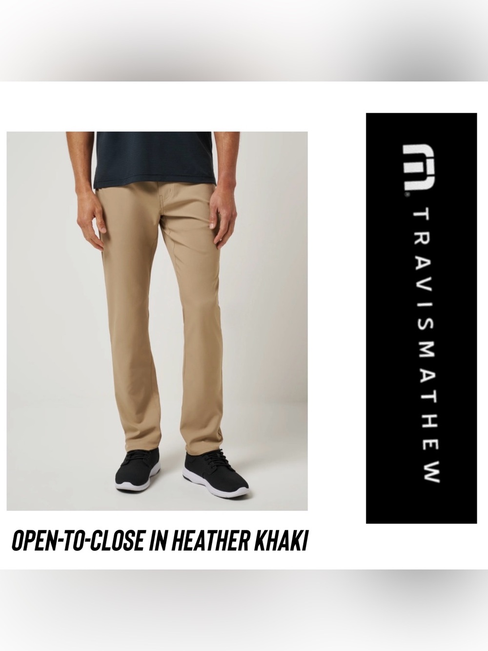 Travis Mathew | Open to Close Men’s Pants | 33 x 32 | Heather Khaki